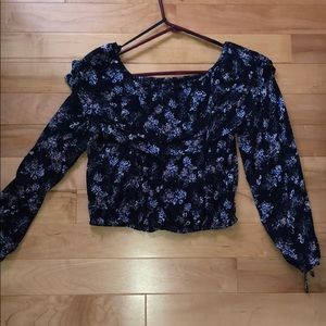 Abercrombie & Fitch floral navy off the shoulder